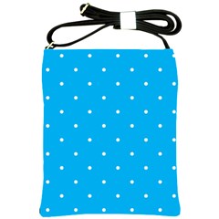 Mages Pinterest White Blue Polka Dots Crafting Circle Shoulder Sling Bags by Alisyart