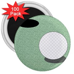 Golf Image Ball Hole Black Green 3  Magnets (100 Pack) by Alisyart