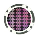 Old Version Plaid Triangle Chevron Wave Line Cplor  Purple Black Pink Poker Chip Card Guard (10 pack) Front