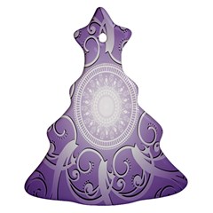 Purple Background With Artwork Ornament (christmas Tree)  by Alisyart