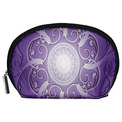 Purple Background With Artwork Accessory Pouches (large)  by Alisyart