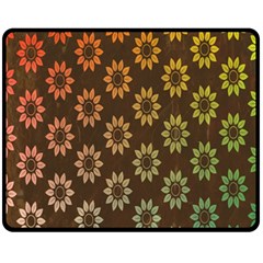 Grunge Brown Flower Background Pattern Fleece Blanket (medium)  by Simbadda