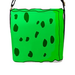 Alien Spon Green Flap Messenger Bag (l)  by Alisyart