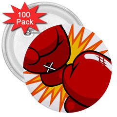 Boxing Gloves Red Orange Sport 3  Buttons (100 Pack)  by Alisyart