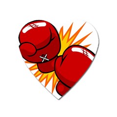 Boxing Gloves Red Orange Sport Heart Magnet by Alisyart