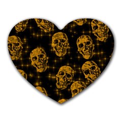 Sparkling Glitter Skulls Golden Heart Mousepads by ImpressiveMoments