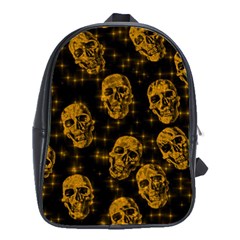 Sparkling Glitter Skulls Golden School Bags(large)  by ImpressiveMoments