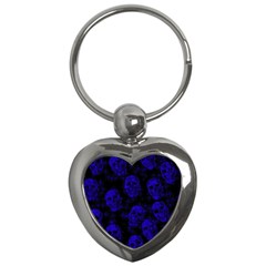 Sparkling Glitter Skulls Blue Key Chains (heart)  by ImpressiveMoments