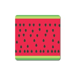 Watermelon Fan Red Green Fruit Square Magnet by Alisyart