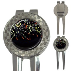 Colorful Spiders For Your Dark Halloween Projects 3-in-1 Golf Divots by Simbadda