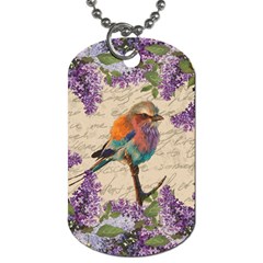 Vintage Bird And Lilac Dog Tag (one Side) by Valentinaart