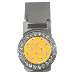 Flower Floral Tulip Leaf Pink Yellow Polka Sot Spot Money Clips (cz)  by Mariart
