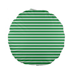 Horizontal Stripes Green Standard 15  Premium Flano Round Cushions by Mariart