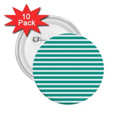 Horizontal Stripes Green Teal 2 25  Buttons (10 Pack)  by Mariart