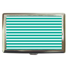 Horizontal Stripes Green Teal Cigarette Money Cases by Mariart