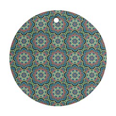 Decorative Ornamental Geometric Pattern Round Ornament (two Sides) by TastefulDesigns