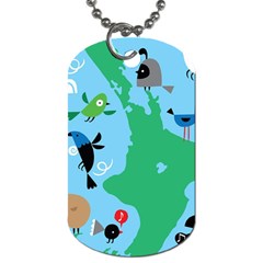 New Zealand Birds Detail Animals Fly Dog Tag (two Sides) by Mariart
