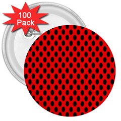 Polka Dot Black Red Hole Backgrounds 3  Buttons (100 Pack)  by Mariart