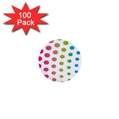 Polka Dot Pink Green Blue 1  Mini Buttons (100 Pack)  by Mariart
