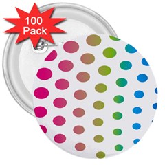 Polka Dot Pink Green Blue 3  Buttons (100 Pack)  by Mariart