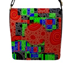 Background With Fractal Digital Cubist Drawing Flap Messenger Bag (l)  by Simbadda