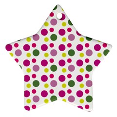 Polka Dot Purple Green Yellow Star Ornament (two Sides) by Mariart