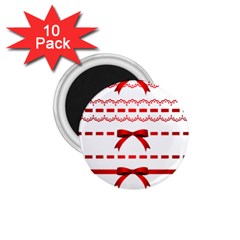 Ribbon Red Line 1 75  Magnets (10 Pack)  by Mariart