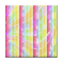 Colorful Abstract Stripes Circles And Waves Wallpaper Background Face Towel by Simbadda