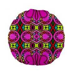 Colourful Abstract Background Design Pattern Standard 15  Premium Round Cushions by Simbadda