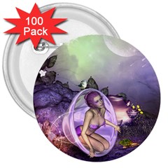 Wonderful Fairy In The Wonderland , Colorful Landscape 3  Buttons (100 Pack)  by FantasyWorld7