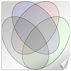 Four Way Venn Diagram Circle Canvas 12  X 12   by Mariart