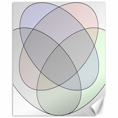 Four Way Venn Diagram Circle Canvas 11  X 14   by Mariart
