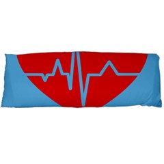 Heartbeat Health Heart Sign Red Blue Body Pillow Case (dakimakura) by Mariart