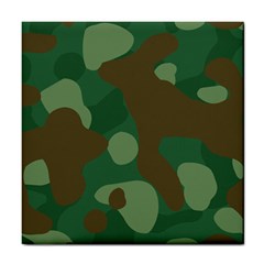 Initial Camouflage Como Green Brown Tile Coasters by Mariart
