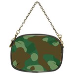 Initial Camouflage Como Green Brown Chain Purses (Two Sides)  Back