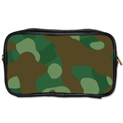 Initial Camouflage Como Green Brown Toiletries Bags 2-side by Mariart