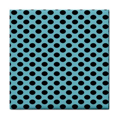Polka Dot Blue Black Tile Coasters by Mariart
