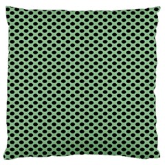Polka Dot Green Black Large Flano Cushion Case (two Sides) by Mariart