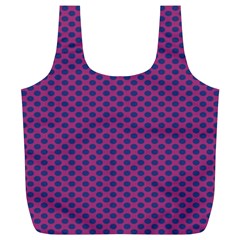 Polka Dot Purple Blue Full Print Recycle Bags (l)  by Mariart