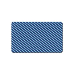 Striped  Line Blue Magnet (name Card) by Mariart