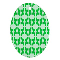 Sign Green A Oval Ornament (two Sides) by Mariart