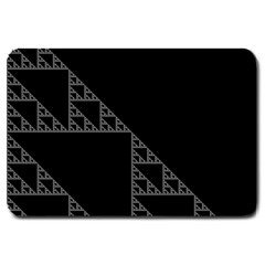Triangle Black White Chevron Large Doormat  by Mariart