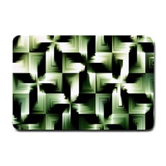 Green Black And White Abstract Background Of Squares Small Doormat  by Simbadda