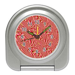 Abstract Neutral Pattern Travel Alarm Clocks by Simbadda