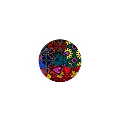 Digitally Created Abstract Patchwork Collage Pattern 1  Mini Buttons by Nexatart