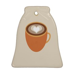 Artin Coffee Chocolate Brown Heart Love Bell Ornament (two Sides) by Mariart