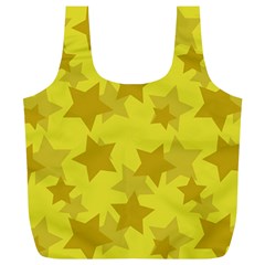 Yellow Star Full Print Recycle Bags (l)  by Mariart