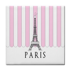Pink Paris Eiffel Tower Stripes France Face Towel by Mariart