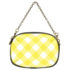 Plaid Chevron Yellow White Wave Chain Purses (two Sides)  by Mariart