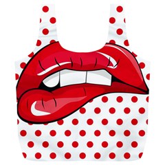 Sexy Lips Red Polka Dot Full Print Recycle Bags (l)  by Mariart